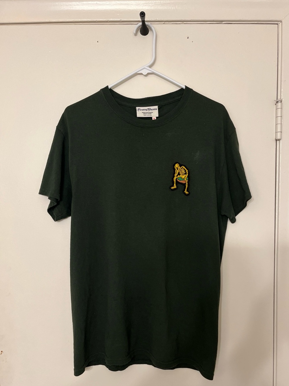 Rowing Blazers Dark Green Short Sleeve Tee with Yellow Embroidered Patch